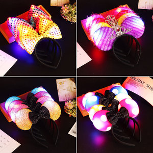 Light Up Minnie <b>Mouse</b> Headband Heart Shape Flashing LED Hair Accessory For Children Christmas Party Decorations - Product Image 3