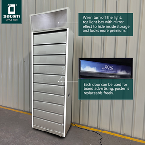 Brand Customization Plastic <strong>Cigarette</strong> <strong>Shelves</strong> <strong>Display</strong> Stand with Synchronized Doors - Product Image 2