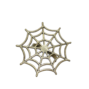 Anneaux de serviette en métal d'Halloween avec boucle en toile d'araignée classique, décoration festive pour la table à manger - Product Image 1