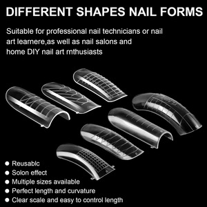 Formes à ongles certifiées pour nail art, extension de gel UV cristal, sans plateau en papier, capsules d'ongles rapides, 120 pièces en boîte, fabriqué aux États-Unis - Product Image 4
