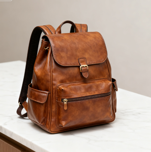 Nhà Sản Xuất Da Nhìn Thay Đổi Túi Kem Đầy Đủ Hạt Da Ba Lô Diaperbag Thay Đổi Túi Ba Lô - Product Image 2