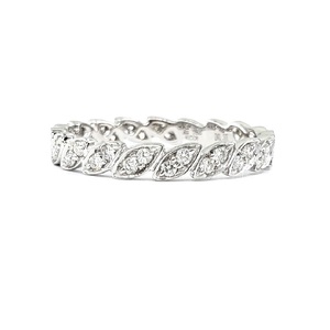 Bague de fiançailles et de mariage classique en or blanc 18 carats de haute qualité, sertie de diamants véritables taille brillant, bande fine, bijoux fins, design tendance - Product Image 1