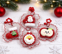 Jouet en silicone à presser de Noël, jouet anti-stress souple, jouet interactif, cadeau, pendentif