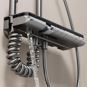 Ensemble <span class=keywords><strong>de</strong></span> douche à affichage numérique, touches <span class=keywords><strong>de</strong></span> piano, design moderne, aluminium poli, lumière ambiante LED, pluie douce <span class=keywords><strong>pour</strong></span> <span class=keywords><strong>robinet</strong></span> <span class=keywords><strong>de</strong></span> <span class=keywords><strong>salle</strong></span> <span class=keywords><strong>de</strong></span> <span class=keywords><strong>bain</strong></span> - Product Image 4