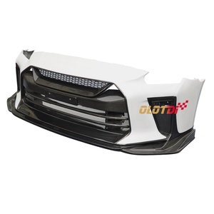 Nouveau diffuseur de pare-chocs avant en fibre de carbone style TS, à fixer par boulons, noir carbone poli haute brillance pour GT-R35 2008-2020 - Product Image 3