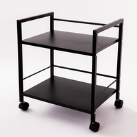 Chariot de cuisine moderne à 2 niveaux en fer avec roulettes, chariot utilitaire roulant, support de rangement multifonction écologique pour condiments