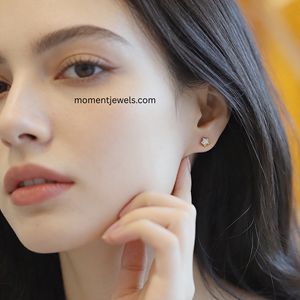 Pendientes de Zirconia con Forma de Pentagrama, Plata de Ley 925, Chapados en Oro de 14K, Diseño Minimalista de Estrella, Joyería para Mujer, Regalo - Product Image 4