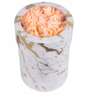 Convient pour le festival de mariage Eternal Rose Gift Box Set of Ten Round Plain Cylinder Paper Préservé Rose Bouquet Gift Packing - Product Image 1