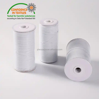 Vente en gros de cordon élastique tressé blanc en rouleau, longueur 100/200 yards, pour la couture, sangle élastique de 3/5/6 mm