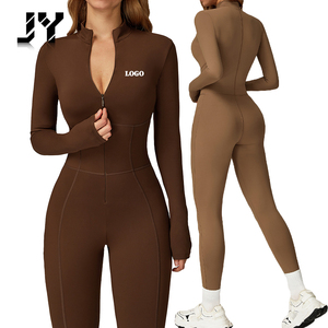 JY Bestseller Neu Winter Warm Hochelastisch Atmungsaktiv Schnelltrocknend Langarm Stehkragen Fleece-Einteiler mit Frontreißverschluss - Product Image 1