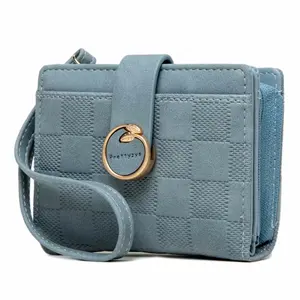 PRETTYZYS 2022 New Collection Mixed Texture Frosted Fabric Fashion Ladies Wallet With Long Wrist Strap Women Wallet