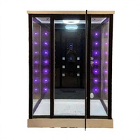 Salle de vapeur rectangulaire moderne de luxe avec fonction de massage intégrée, température réglable, haut-parleur Bluetooth, cadre en aluminium, acrylique