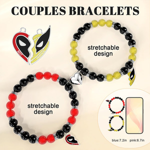 Braccialetto Magnetico del Film <span class=keywords><strong>Deadpool</strong></span> 3 in Stile Europeo e Americano, Bracciale con Perline in Cristallo e Pietra Naturale, Wolverine Migliore Amico - Product Image 6