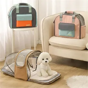 Fast Fashion Pet Carrier Available Custom Logo Portable Foldable Airline Approved Dog Cat Travel Bag