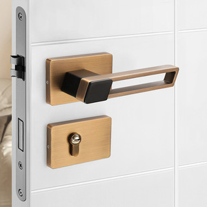 Đồng Cổ Trung Quốc Phong Cách Phòng Ngủ Khóa Cửa Retro Màu Vàng Phổ Im Lặng Từ Hút Mới Trong Nhà Tủ Gỗ Ngăn Kéo - Product Image 4