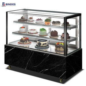 Thương mại trong suốt vuông kính bánh truy cập tủ lạnh đơn nhiệt độ thiết kế cho món tráng miệng sô cô la Nhà Hàng Bánh hiển thị - Product Image 1