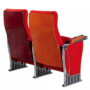 Silla de teatro Manwa Expo HB631, roja brillante, de aleación de aluminio, con asiento en fila y tablero de escritura para auditorio, escuela, hospital. - Product Image 4