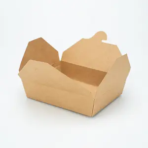 Kraft Paper Boxes Fast Lunch Charcuterie Takeaway For Food Window Microwavable Korean Packing