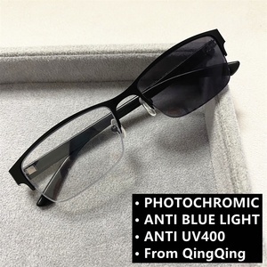 <span class=keywords><strong>Lunette</strong></span> <span class=keywords><strong>Photogray</strong></span> <span class=keywords><strong>Anti</strong></span> <span class=keywords><strong>Reflet</strong></span> Homme <span class=keywords><strong>Lunette</strong></span> Hommes Lunettes Photochromiques Bleu Lumière Rectangle Semi-sans monture Alliage Noir Gris 2025 - Product Image 2