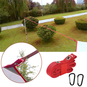 Autonomy Tent Tarp Extension Strap Nylon Red Outdoor Camping Hanging Rope With Carabiners For Rain Canopy Clothesline - Product Image 1