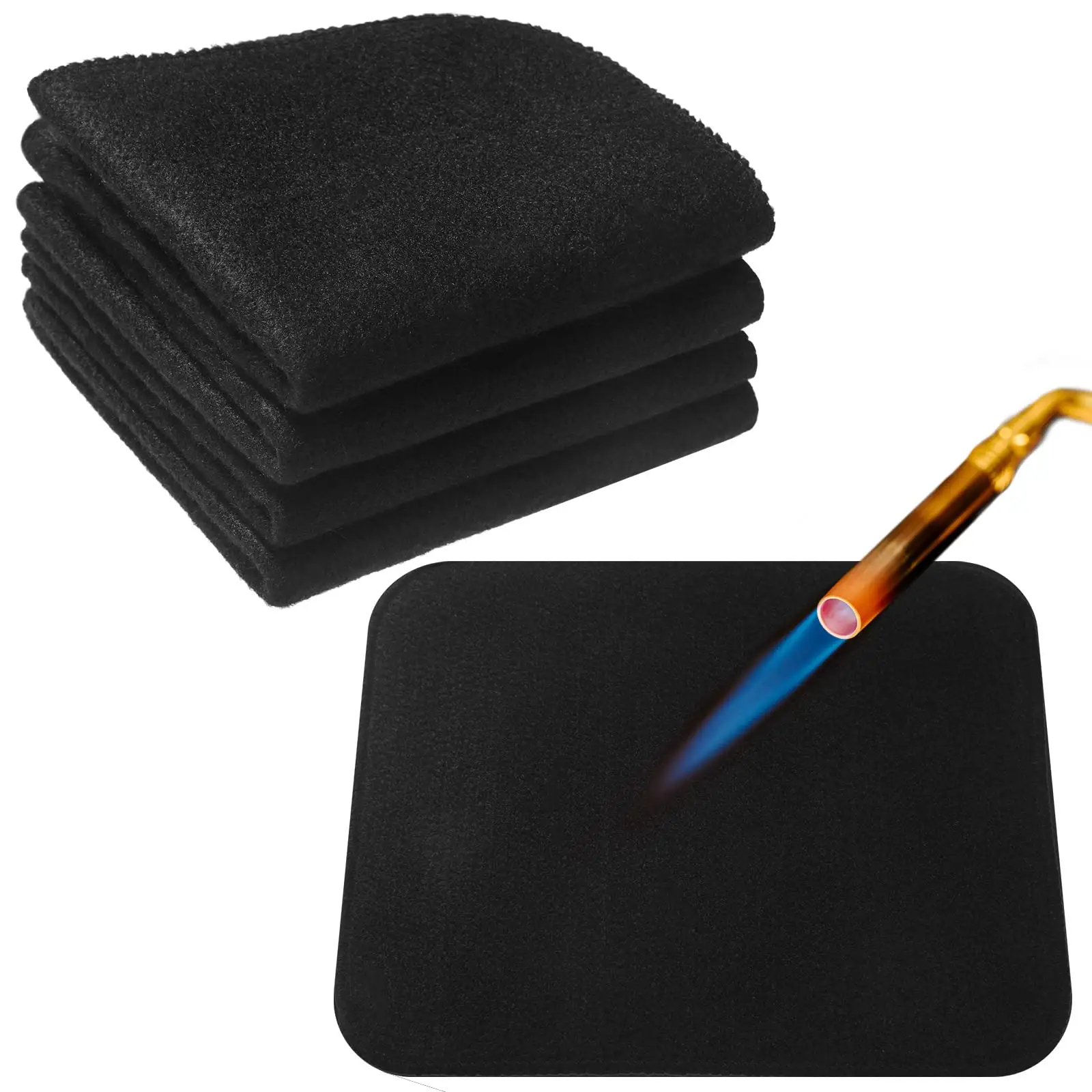 Carbon Felt Welding Blanket Fabric Fireproof Mat Fire Retardant Protective Mat Heat Resistant up to 1800 Fahrenheit Degree