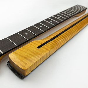 Mástil de guitarra ST de 22 trastes y 12 pulgadas de radio, de arce flameado, con diapasón de palisandro, de repuesto - Product Image 3