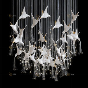 Lampadario Moderno in Ceramica a Forma di <span class=keywords><strong>Rondine</strong></span> per Lobby di Hotel e Sale da Pranzo, Lampada a Sospensione Artistica in Vetro - Product Image 5