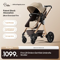 Poussette haute performance FORBABY Modèle P680, cadre en alliage d'aluminium, tissu Oxford, capacité de charge 15 kg, pour bébés de 0 à 3 ans, position assise/allongée