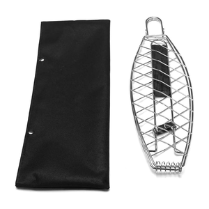 PENOBON Heat Resistant Rustproof Stainless Steel <b>BBQ</b> Grilling Basket Fish Tool Kit Sets - Product Image 6