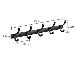 Bathroom Waterproof Bamboo Wall-Mounted Hanger Slat <b>Shelf</b> Rack Multifunction Eco-Friendly Door Coat <b>Hook</b> Rails for Clothes - Product Image 2