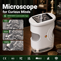Portable Digital Microscope for Adults With 8 LED 2inch Screen Magnifier Mini Microscope Christmas Birthday Gifts
