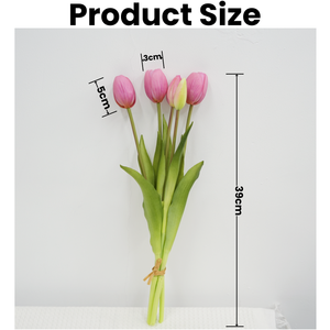 Flores <span class=keywords><strong>de</strong></span> Tulipán Artificiales <span class=keywords><strong>de</strong></span> PVC con Tacto Real, Tulipanes Multicolores Rosa, Rojo y Morado para Ramos <span class=keywords><strong>de</strong></span> Novia, Decoración del Hogar y Oficina - Product Image 3