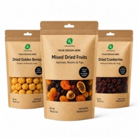 Kraftpapieren staande pouch voor gedroogd fruit, noten, biologisch afbreekbare heatseal zak, Doypack, Mylar zak, verpakkingszak met venster