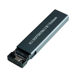 Boîtier SSD M.2 2-en-1 PCIe SATA 3.0/4.2/6.0/8.0 vers USB 3.1 en aluminium pour disques NVMe/NGFF M.2 - Product Image 1