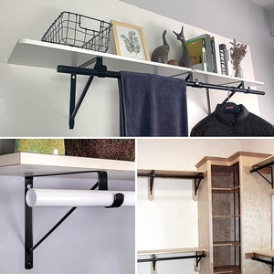 Treo tường Closet Rod chủ nổi Kệ chân đế Closet Rod hỗ trợ kệ với móc - Product Image 5