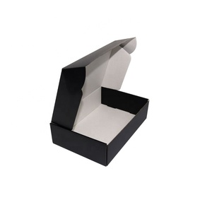 Recyclable Custom Logo Black Corrugated Mailer Gift Box With White Logo