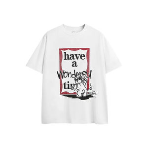 Vente en gros T-Shirt unisexe blanc de haute qualité 100% coton organique T-Shirt conception personnalisée imprimé Logo hommes T-Shirt - Product Image 1