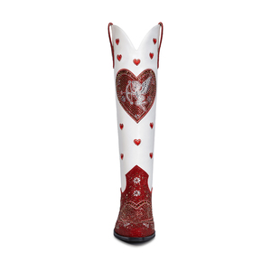 <span class=keywords><strong>Stivali</strong></span> da Cowboy Alti Personalizzati WETKISS con Tacco Grosso, <span class=keywords><strong>Stivali</strong></span> Estivi da Cowgirl al Ginocchio Rossi con Strass per Feste - Product Image 3