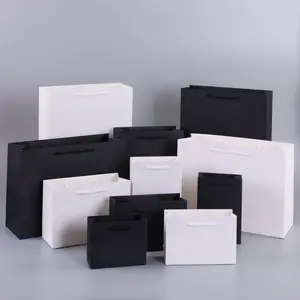 Imballaggio del sacchetto di carta del cartone personalizzato del regalo nero per il sacchetto regalo del partito del Popcorn del biscotto del panino piccolo