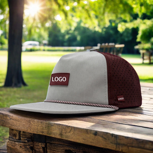 Cappellini Snapback a 5 Pannelli con Logo Personalizzato OEM, Cappello in Poliestere ad Asciugatura Rapida con Fori Tagliati al Laser, Classico Cappello Sportivo Perforato per Pesca e Attività all'Aperto - Product Image 6