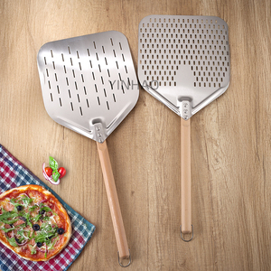 YINHAO Logo personnalisé Restaurant <span class=keywords><strong>professionnel</strong></span> <span class=keywords><strong>en</strong></span> métal 12 pouces perforé <span class=keywords><strong>Pizza</strong></span> Peel avec manche <span class=keywords><strong>en</strong></span> <span class=keywords><strong>bois</strong></span> détachable pelles pour <span class=keywords><strong>Pizza</strong></span> - Product Image 4