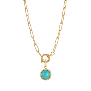 Breloques en pierres précieuses de naissance |   Pendentifs en acier inoxydable plaqué or 18 carats PVD avec pierres naturelles pour la fabrication de bijoux - Product Image 4