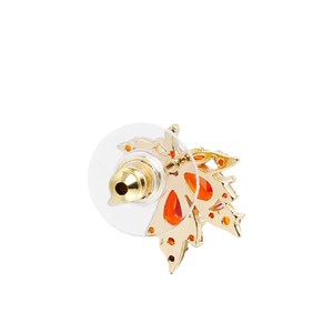 S925 Sterling Silver Maple Leaf Stud Earrings Orange Crystal Party Jewelry For Women And Men - Product Image 5