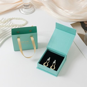 Tùy Chỉnh Màu Xanh Trượt Ngăn Kéo Giấy Đồ Trang Sức Sang Trọng Bao Bì Dễ Thương Trượt Giấy Hộp Quà Tặng Với Xử Lý Cho Vòng Cổ Gói Đồ Trang Sức - Product Image 2