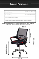 Chaise de bureau ergonomique de style contemporain avec soutien lombaire, certifiée BIFMA, dossier mi-haut en maille, chaise relevable pour projets de bureau