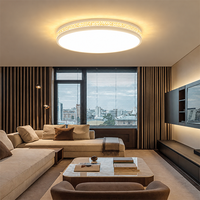 Plafonnier LED moderne 3 CCT en cristal, montage en surface, en fer et acrylique, CRI 95, pour salon, chambre et maison