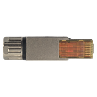 Conector Cat8, Enchufe Modular Blindado RJ45 8P8C sin Herramientas, Terminación en Campo FTP/STP, Cabeza de Cristal