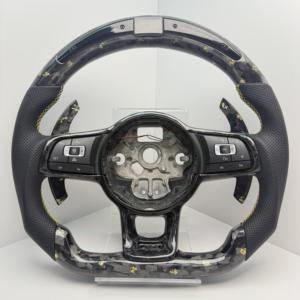 <span class=keywords><strong>Volante</strong></span> de Fibra de Carbono con LED para VW <span class=keywords><strong>Golf</strong></span> <span class=keywords><strong>GTI</strong></span> MK7 MK7.5, Estilo Deportivo con Base Plana, Mejora de Estilo Racing - Product Image 1