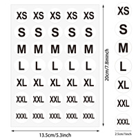 Etiquetas Redondas Autoadhesivas para Ropa con Tallas XS S M L XL XXL XXXL, Etiquetas de Talla para Prendas de Vestir, para Venta al por Menor e Inventario