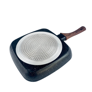 Meilleure vente d'ustensiles de cuisine d'extérieur <span class=keywords><strong>à</strong></span> revêtement de granit <span class=keywords><strong>poêle</strong></span> <span class=keywords><strong>à</strong></span> <span class=keywords><strong>frire</strong></span> carrée pour barbecue - Product Image 2